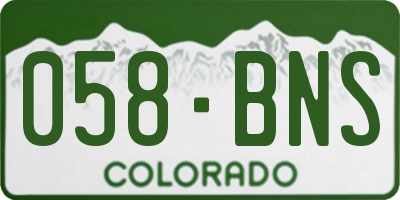 CO license plate 058BNS