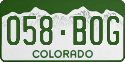 CO license plate 058BOG