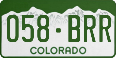 CO license plate 058BRR