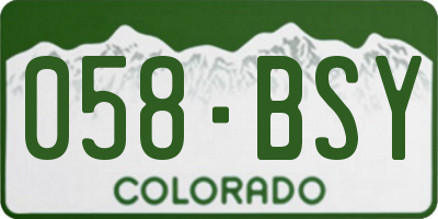 CO license plate 058BSY