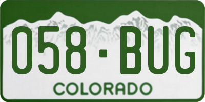 CO license plate 058BUG