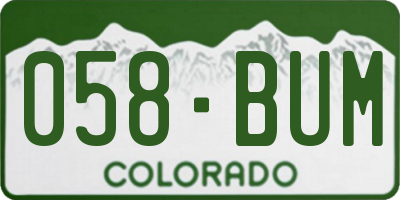 CO license plate 058BUM