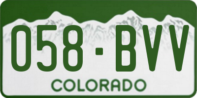 CO license plate 058BVV