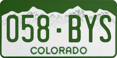 CO license plate 058BYS