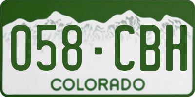 CO license plate 058CBH