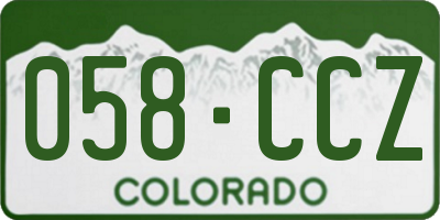CO license plate 058CCZ