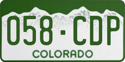 CO license plate 058CDP