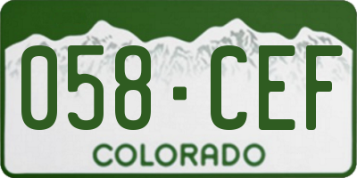 CO license plate 058CEF