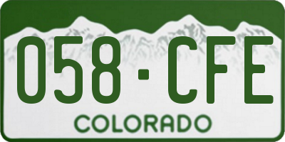 CO license plate 058CFE