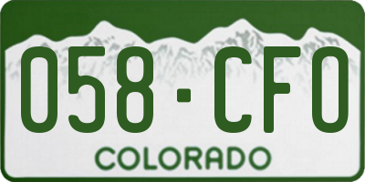 CO license plate 058CFO
