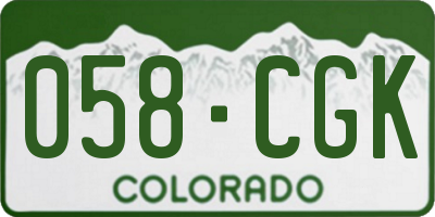 CO license plate 058CGK
