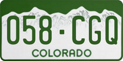 CO license plate 058CGQ