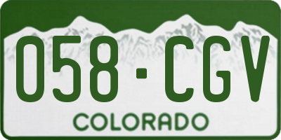 CO license plate 058CGV
