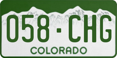 CO license plate 058CHG