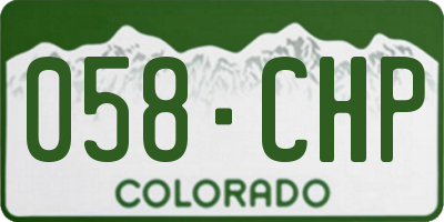 CO license plate 058CHP