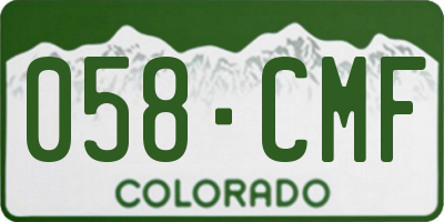CO license plate 058CMF