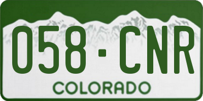 CO license plate 058CNR