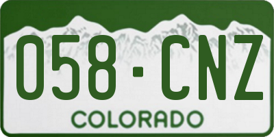 CO license plate 058CNZ