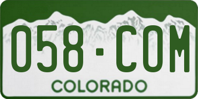CO license plate 058COM