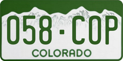 CO license plate 058COP