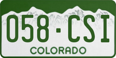 CO license plate 058CSI