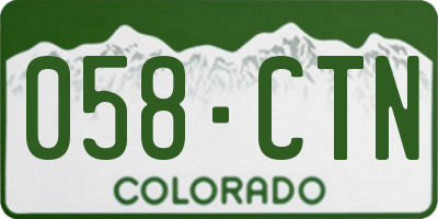 CO license plate 058CTN