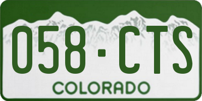 CO license plate 058CTS