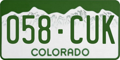 CO license plate 058CUK