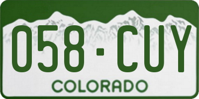 CO license plate 058CUY