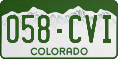 CO license plate 058CVI