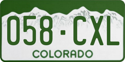 CO license plate 058CXL