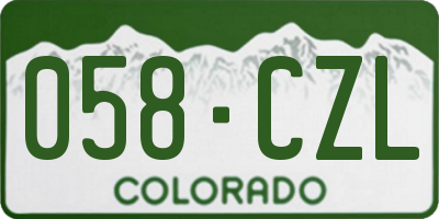 CO license plate 058CZL
