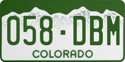 CO license plate 058DBM