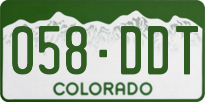 CO license plate 058DDT