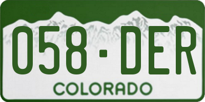 CO license plate 058DER