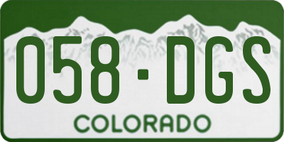 CO license plate 058DGS