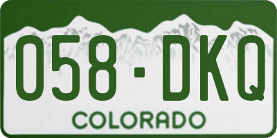CO license plate 058DKQ