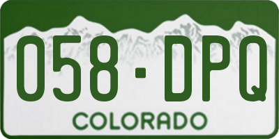 CO license plate 058DPQ