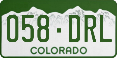 CO license plate 058DRL