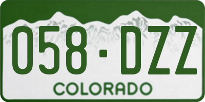 CO license plate 058DZZ