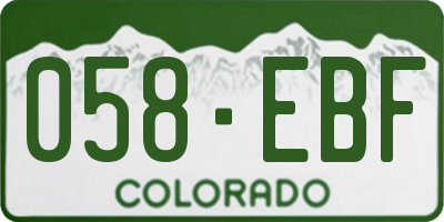 CO license plate 058EBF
