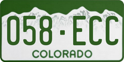CO license plate 058ECC