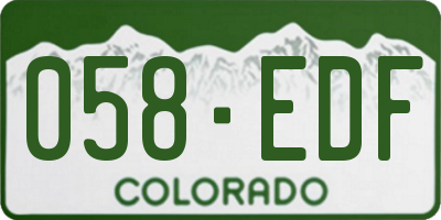 CO license plate 058EDF
