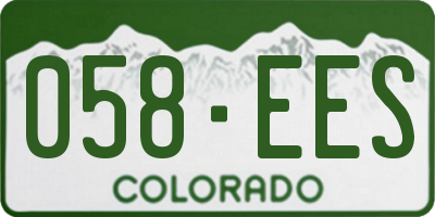 CO license plate 058EES