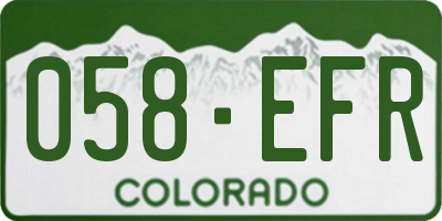 CO license plate 058EFR