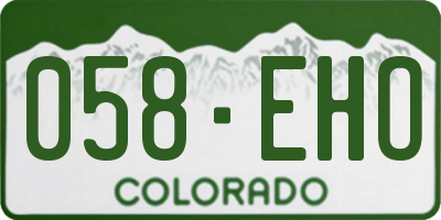 CO license plate 058EHO