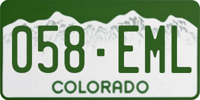 CO license plate 058EML