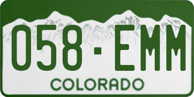 CO license plate 058EMM
