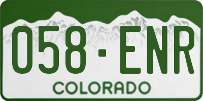 CO license plate 058ENR