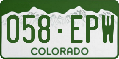 CO license plate 058EPW